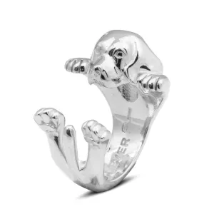 Dog Fever Sterling Silver Beagle Hug ring D