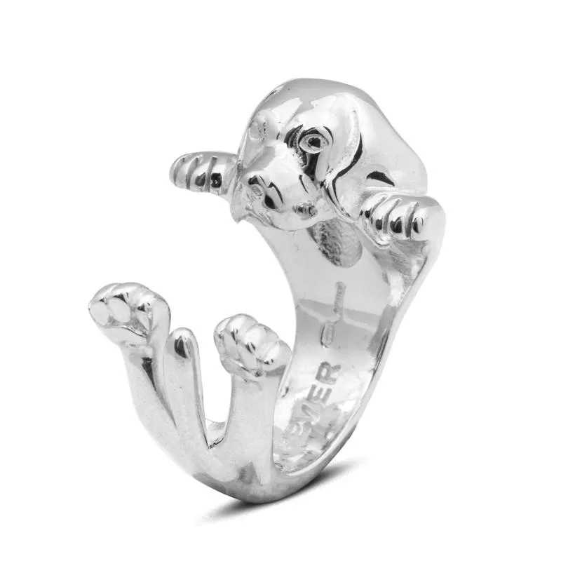 Dog Fever Sterling Silver Beagle Hug ring D