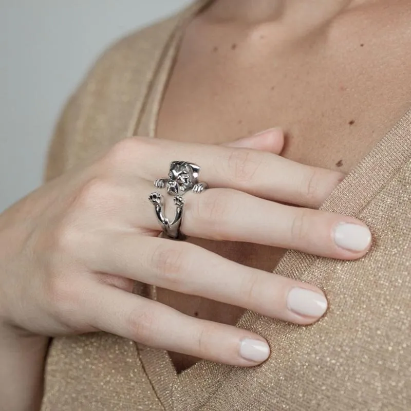 Dog Fever Sterling Silver Cane Corso Hug ring D