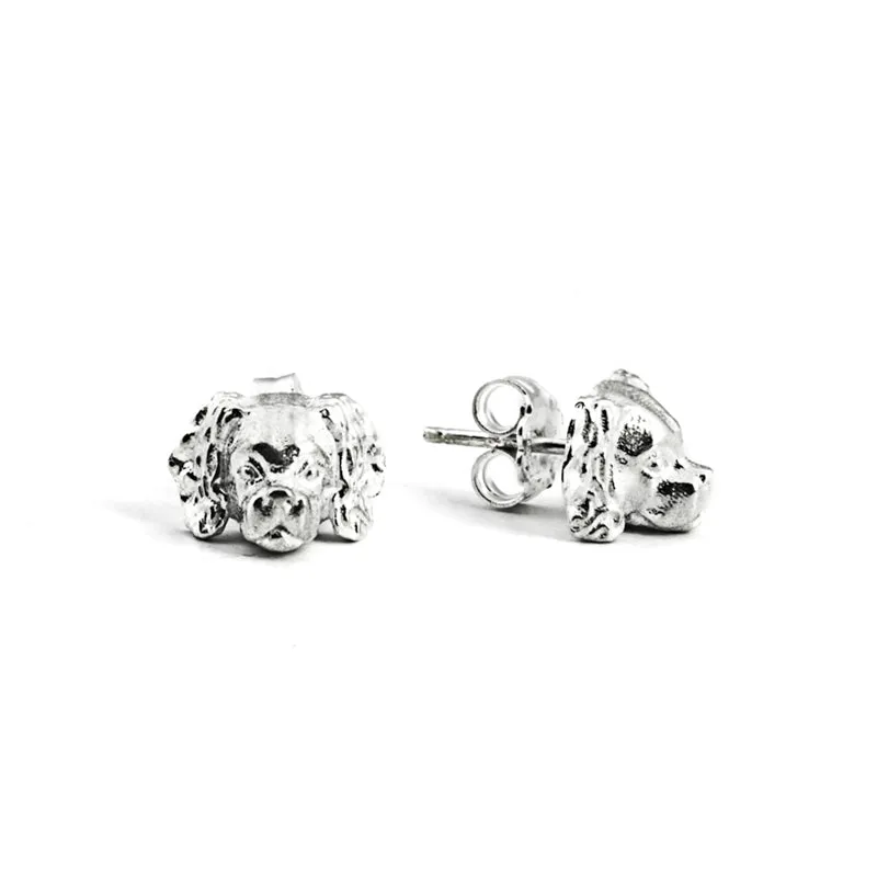 Dog Fever Sterling Silver Cavalier King Charles Spaniel Muzzle Earrings D