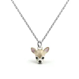 Dog Fever Sterling Silver Enamelled Chihuahua Muzzle Necklace