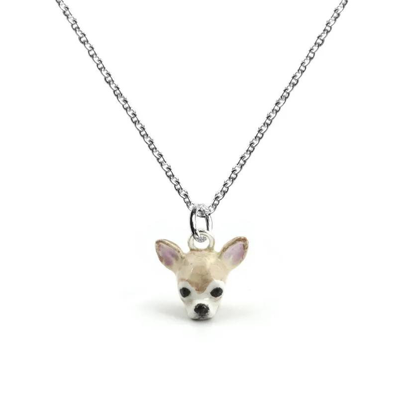 Dog Fever Sterling Silver Enamelled Chihuahua Muzzle Necklace