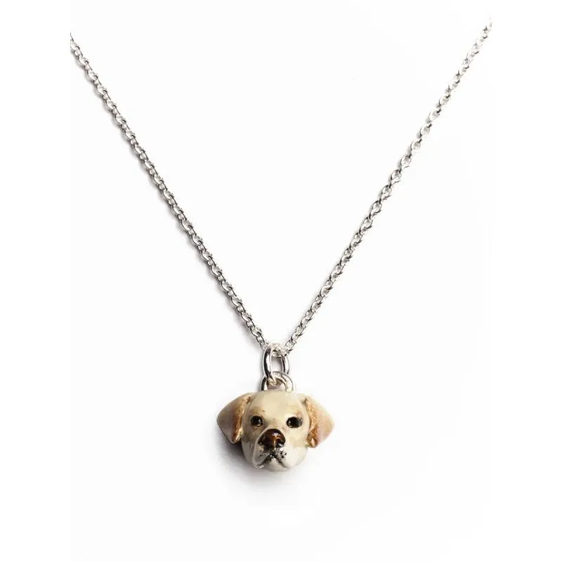 Dog Fever Sterling Silver Enamelled Labrador Retriever Muzzle Necklace D