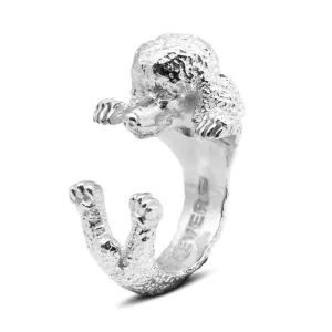 Dog Fever Sterling Silver Poodle Hug ring D
