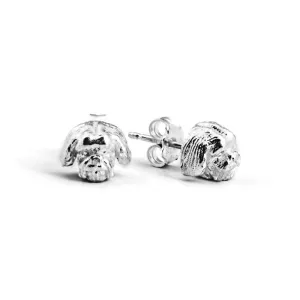 Dog Fever Sterling Silver Shih Tzu Muzzle Earrings