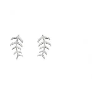 Elements Silver Plain Silver Fish Bone Crawler Earrings E5507
