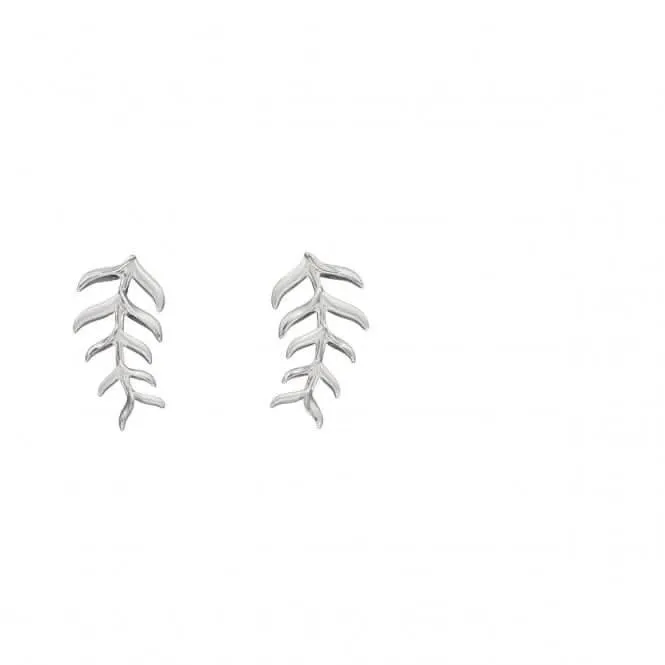 Elements Silver Plain Silver Fish Bone Crawler Earrings E5507