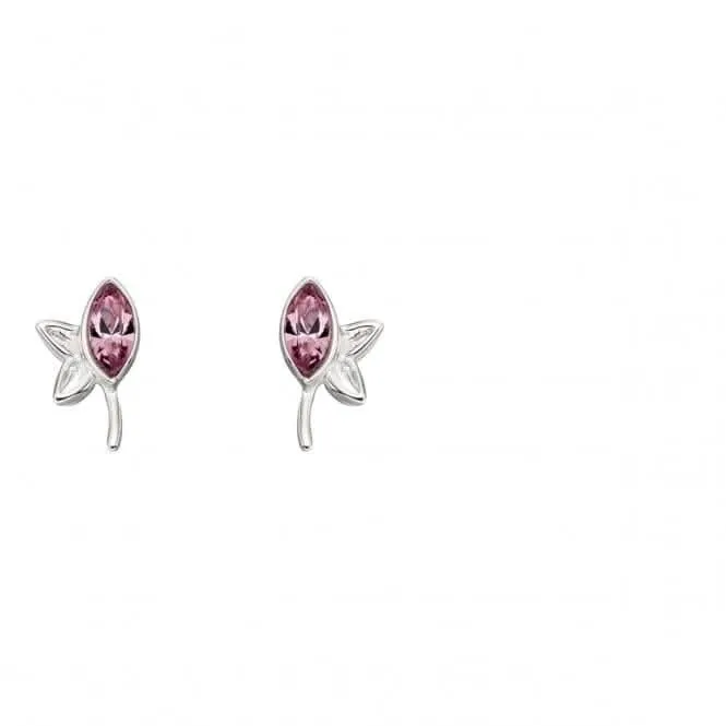 Elements Silver Silver Navette Light Amethyst Swarovski Earrings E5693M
