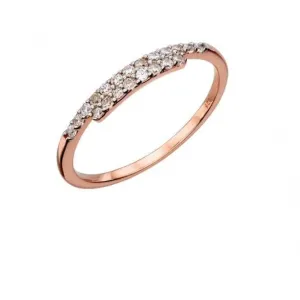 Elements Silver Thin Wrap CZ Rose Gold Ring R3581C