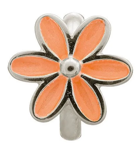 Endless Jewellery Charm Enamel Flower Coral Silver