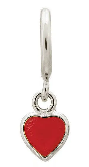 Endless Jewellery Charm Enamel Heart Drop Red Silver