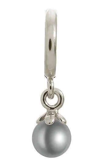 Endless Jewellery Charm Pearl Ball Grey Silver D