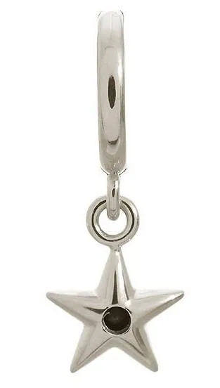 Endless Jewellery Charm Shiny Star Black Silver