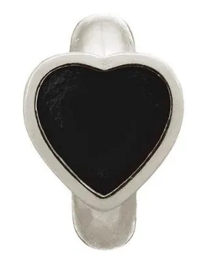 Endless Jewellery Sterling Silver Black Enamel Heart Charm D