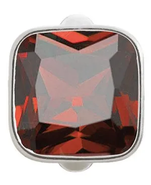 Endless Jewellery Sterling Silver Garnet Big Cube Charm D