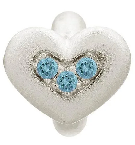 Endless Jewellery Sterling Silver Sky Blue Crystal Triple Love Charm D