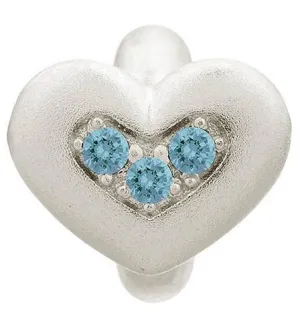 Endless Jewellery Sterling Silver Sky Blue Crystal Triple Love Charm D