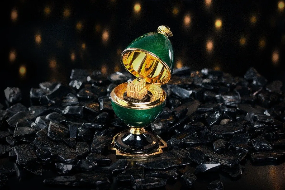 Faberge 18ct Yellow Gold Vermeil Whitby Jet Diamond Objet Limited Edition