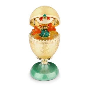 Faberge 18ct Yellow Gold Yellow Enamel Limited Edition Egg Objet with Cactus Surprise