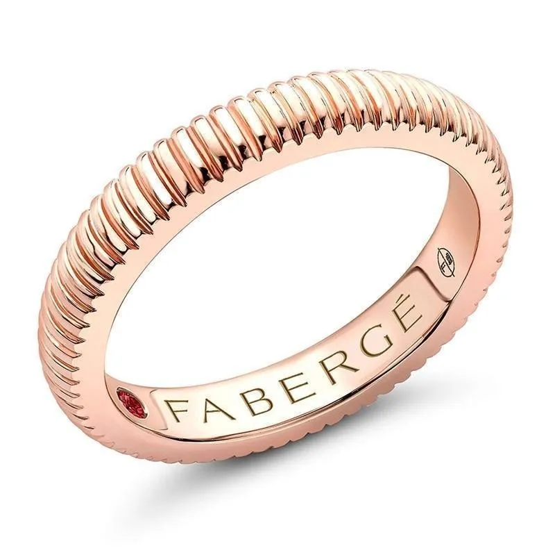 Faberge Colours of Love 18ct Rose Gold Fluted Band Ring
