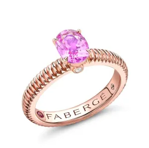 Faberge Colours of Love 18ct Rose Gold Pink Sapphire Fluted Ring