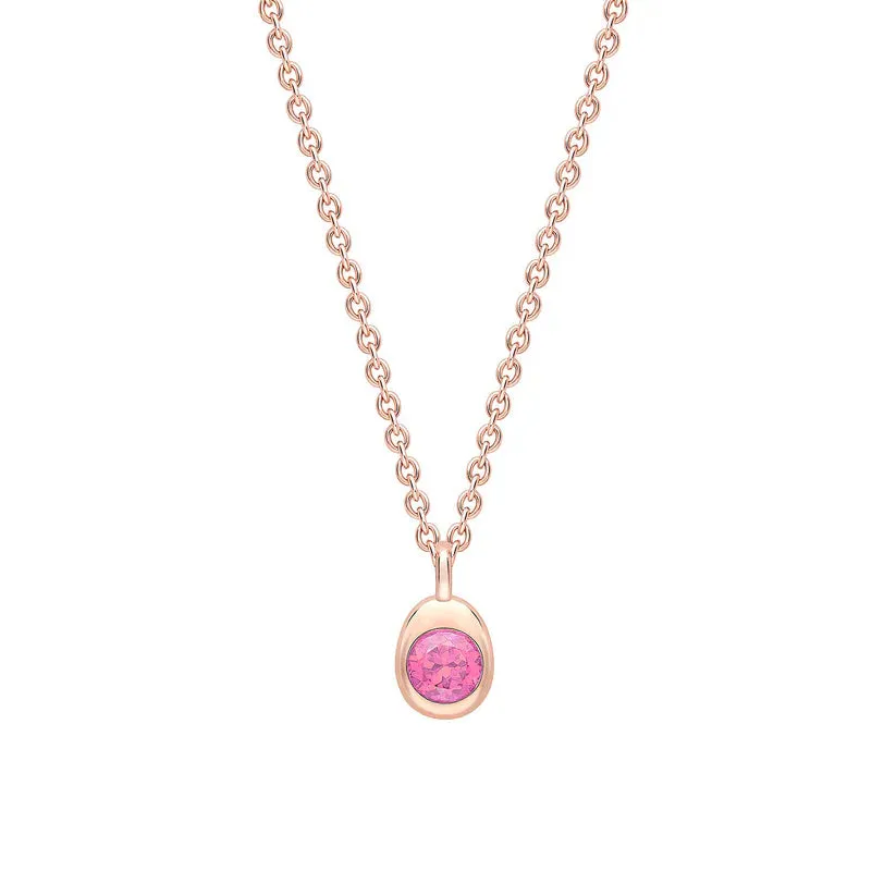 Faberge Colours Of Love Cosmic Curve 18ct Rose Gold & Pink Sapphire Pendant