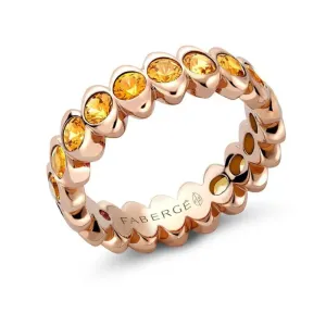 Faberge Colours of Love Cosmic Curve 18ct Rose Gold Orange Sapphire Eternity Ring