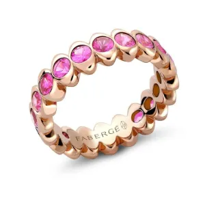 Faberge Colours of Love Cosmic Curve 18ct Rose Gold Pink Sapphire Eternity Ring