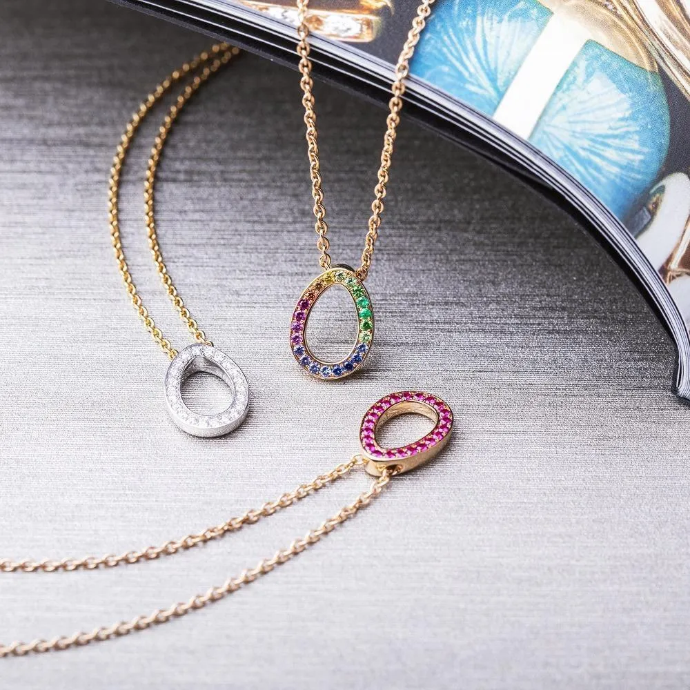 Faberge Colours of Love Sasha 18ct Rose Gold Ruby Egg Pendant