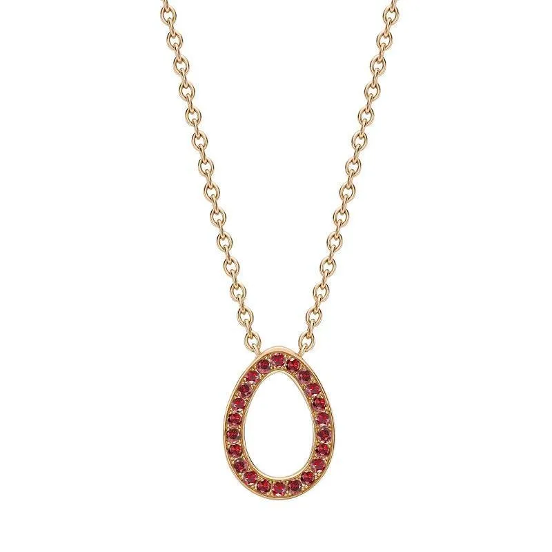 Faberge Colours of Love Sasha 18ct Rose Gold Ruby Egg Pendant