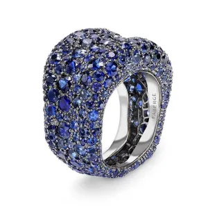 Faberge Emotion 18ct White Gold Blue Sapphire Ring