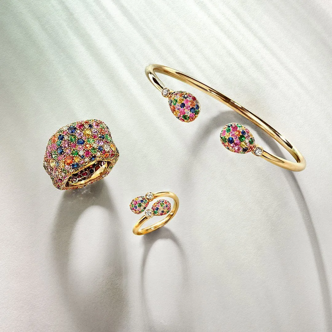 Faberge Emotion 18ct Yellow Gold Multi-Coloured Ring