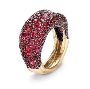 Faberge Emotion 18ct Yellow Gold Ruby Thin Ring