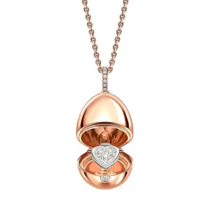 Faberge Essence 18ct Rose Gold Diamond Heart Surprise Locket
