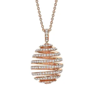Faberge Essence Spiral 18ct Rose Gold Diamond Pendant