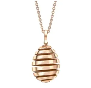 Faberge Essence Spiral 18ct Rose Gold Egg Pendant