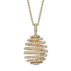 Faberge Essence Spiral 18ct Yellow Gold Diamond Pendant