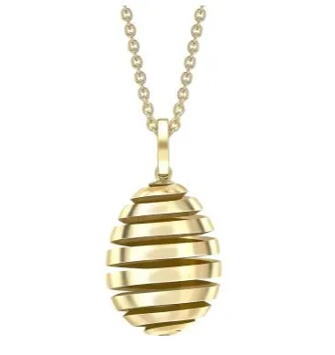 Faberge Essence Spiral 18ct Yellow Gold Egg Pendant