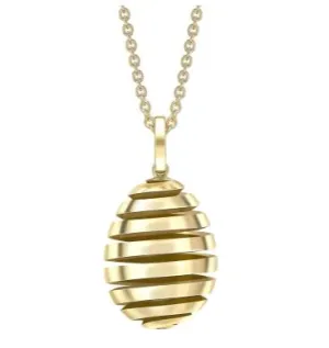 Faberge Essence Spiral 18ct Yellow Gold Egg Pendant