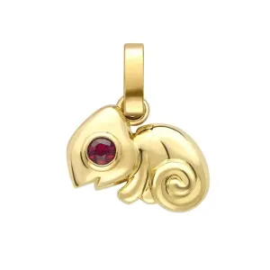 Faberge Essence Yellow Gold Emerald Ruby Chameleon Charm