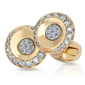 Faberge Heritage Fjodor 18ct Rose Gold Diamond Cufflinks