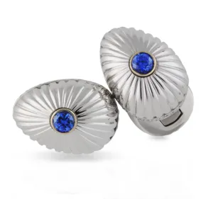 Faberge Heritage Grigori 18ct White Gold Sapphire Cufflinks