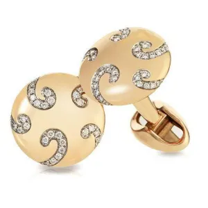 Faberge Heritage Nicolai 18ct Rose Gold Diamond Cufflinks