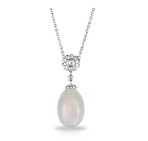 Faberge Imperial Karenina 18ct White Gold Opal Diamond Pendant