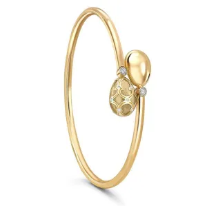 Faberge Palais Tsarskoye Selo 18ct Yellow Gold Diamond Crossover Bangle