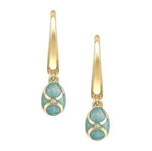 Faberge Palais Tsarskoye Selo 18ct Yellow Gold Turquoise Drop Earrings