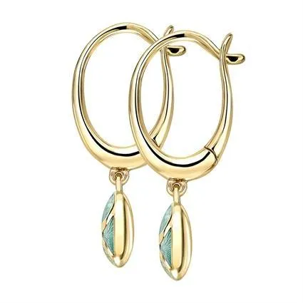 Faberge Palais Tsarskoye Selo 18ct Yellow Gold Turquoise Drop Earrings