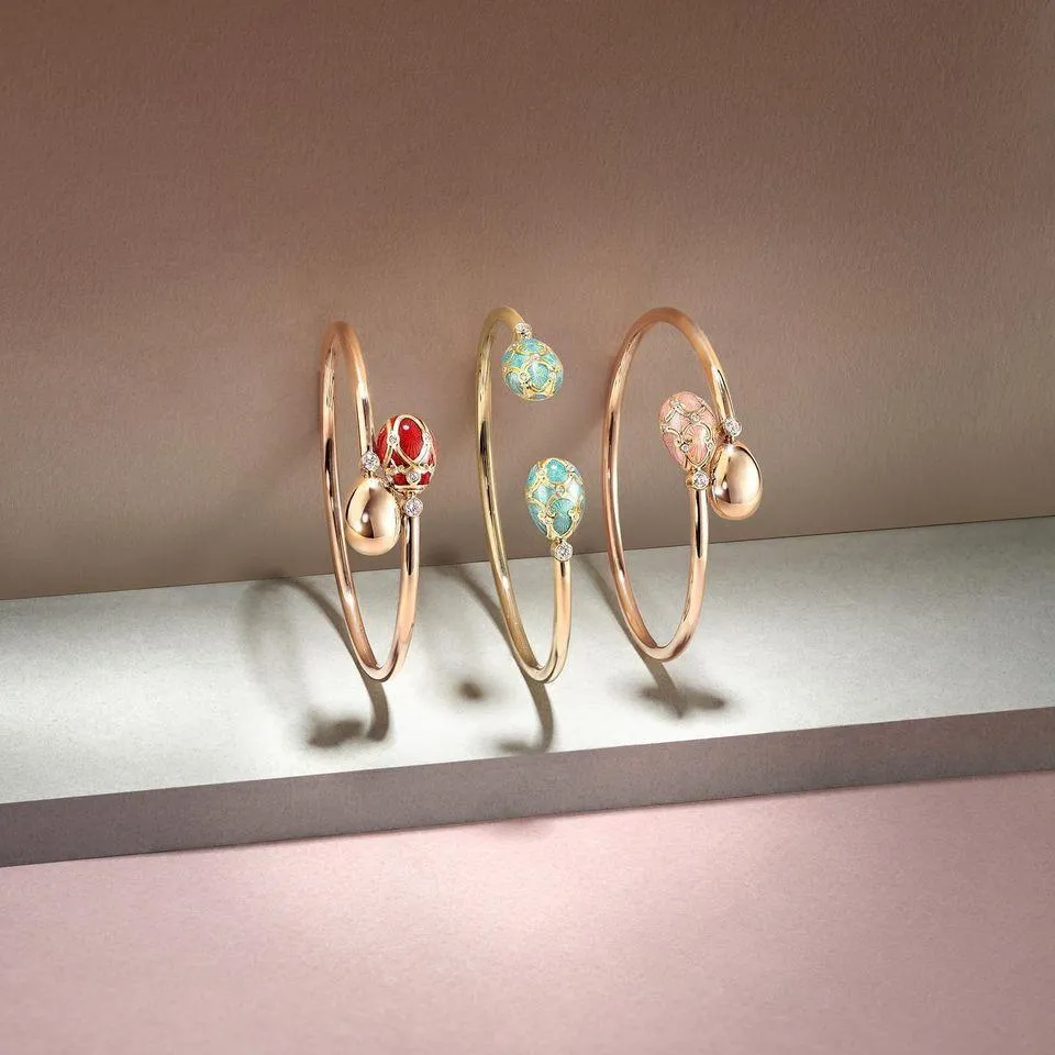 Faberge Palais Tsarskoye Selo 18ct Yellow Gold Turquoise Open Set Bangle