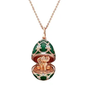 Faberge Palais Tsarskoye Selo Emerald Green Locket with Elephant Surprise