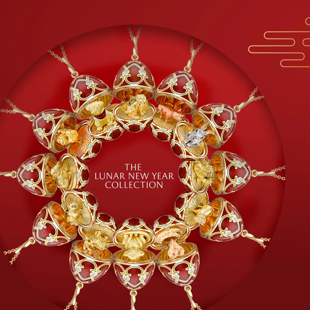 Faberge Palais Tsarskoye Selo Red Locket with Rooster Surprise